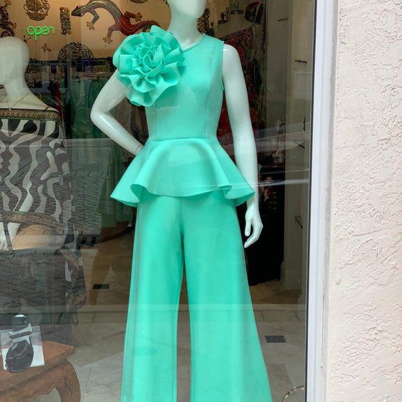 Ice Green Peplum Top - Picture 1 of 6
